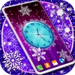 winter analog clock android application logo